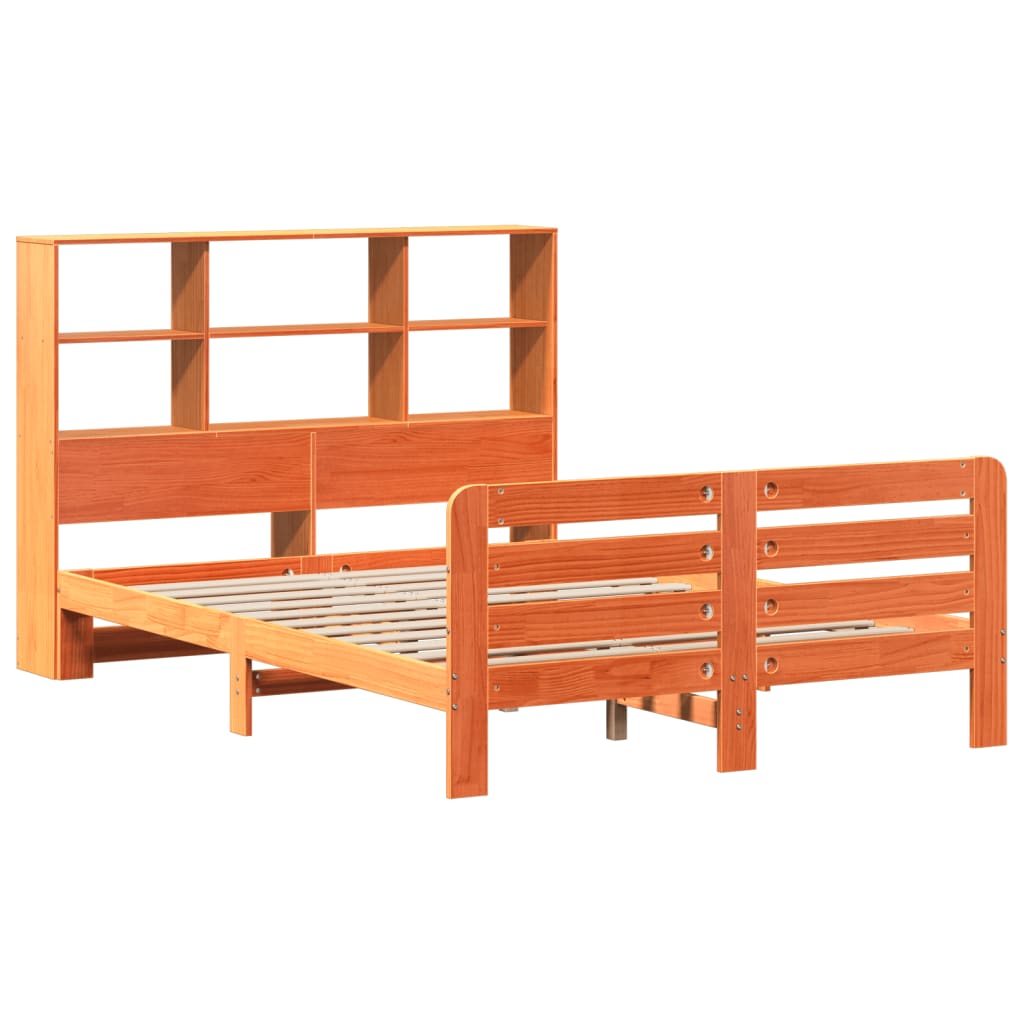 vidaXL Cadru de pat fără saltea, maro ceruit 140x200 cm lemn masiv pin vidaXL Cadru de pat fără saltea, maro ceruit 140x200 cm lemn masiv pin