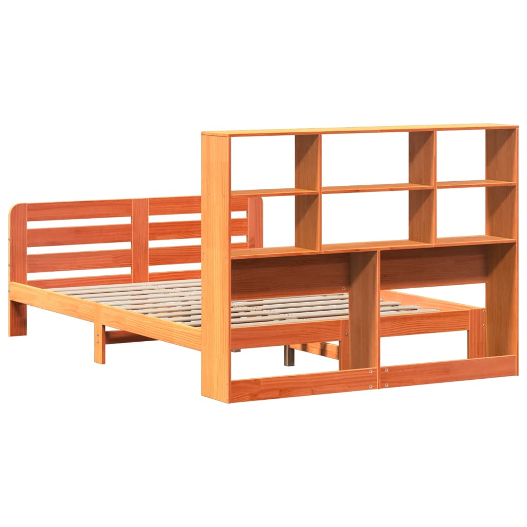vidaXL Cadru de pat fără saltea, maro ceruit 140x200 cm lemn masiv pin vidaXL Cadru de pat fără saltea, maro ceruit 140x200 cm lemn masiv pin