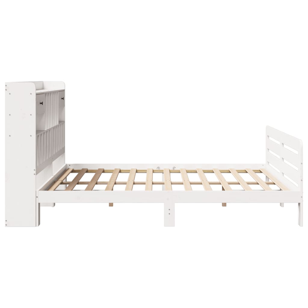 vidaXL Pat cu bibliotecă fără saltea, 180x200 cm, lemn masiv de pin