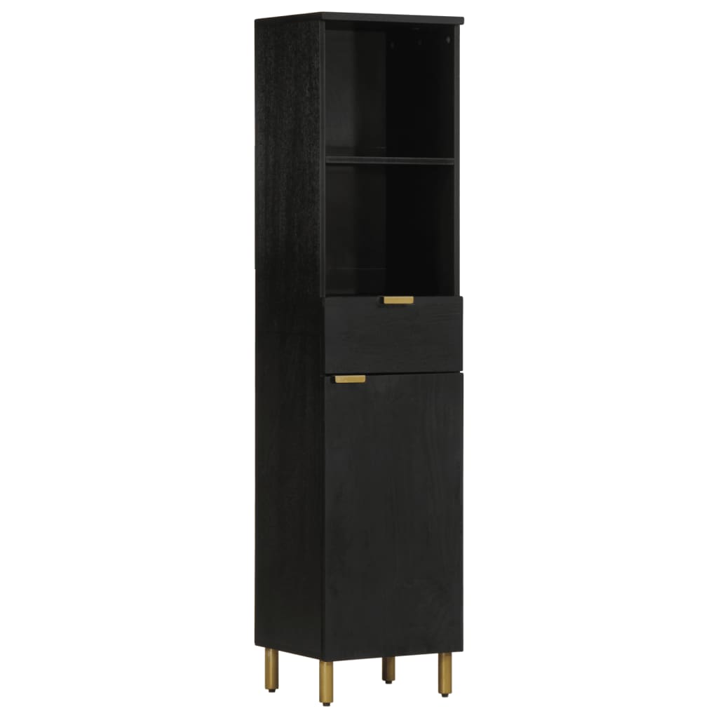 vidaXL Set mobilier de baie, 5 piese, negru, lemn prelucrat