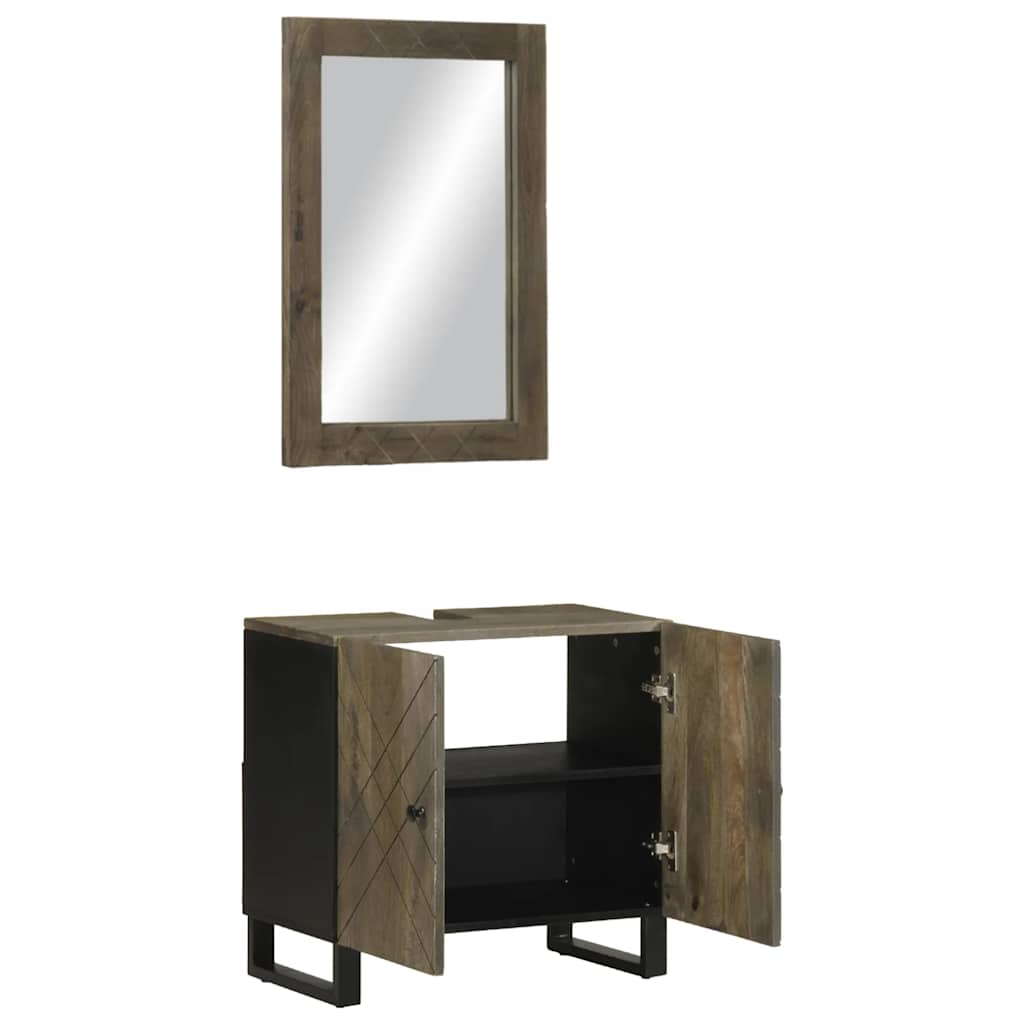 vidaXL Set de mobilier de baie 2 piese din lemn masiv de mango negru vidaXL Set de mobilier de baie 2 piese din lemn masiv de mango negru