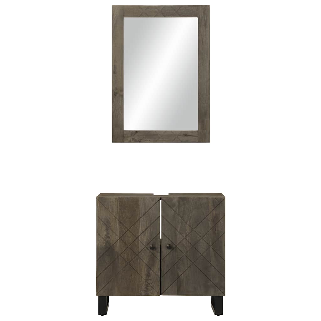 vidaXL Set de mobilier de baie 2 piese din lemn masiv de mango negru vidaXL Set de mobilier de baie 2 piese din lemn masiv de mango negru