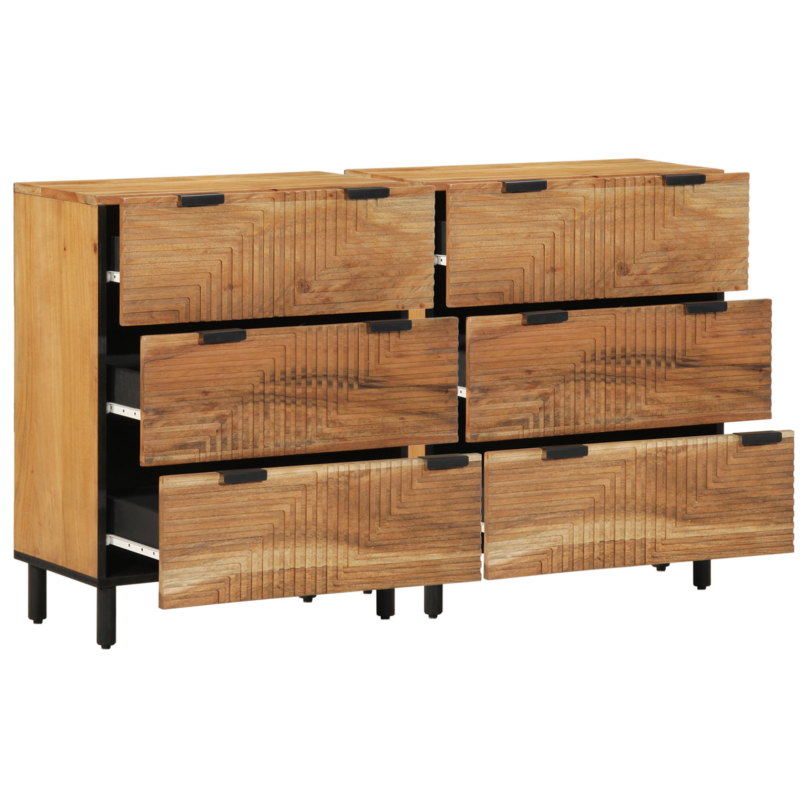vidaXL Bufet 2 pcs Maro 60 x 33 x 75 cm Lemn masiv de acacia vidaXL Bufet 2 pcs Maro 60 x 33 x 75 cm Lemn masiv de acacia