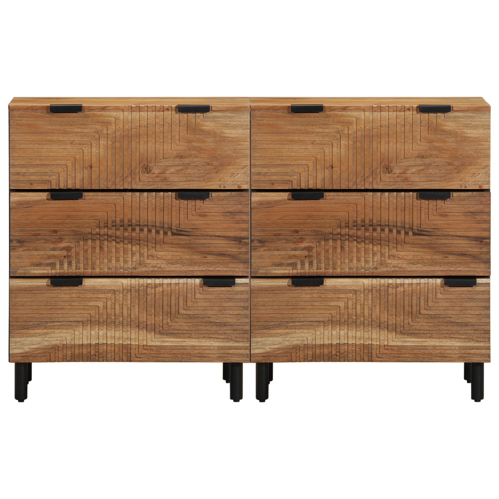 vidaXL Bufet 2 pcs Maro 60 x 33 x 75 cm Lemn masiv de acacia vidaXL Bufet 2 pcs Maro 60 x 33 x 75 cm Lemn masiv de acacia