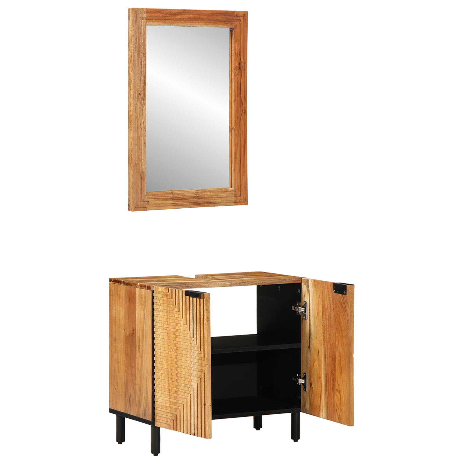 vidaXL Set de mobilier pentru baie 2 piese din lemn masiv de acacia vidaXL Set de mobilier pentru baie 2 piese din lemn masiv de acacia