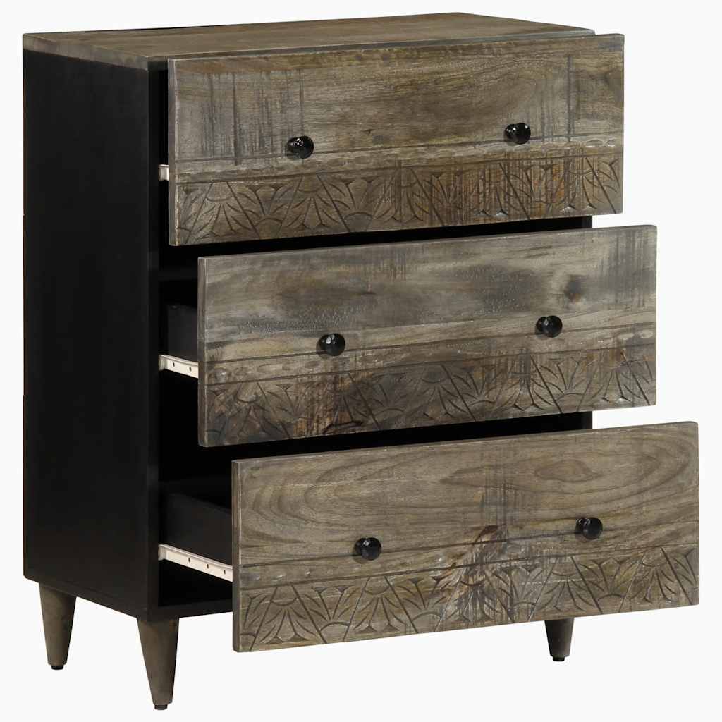 vidaXL Bufete 2 buc Gri deschis 60x33,5x75 cm Lemn masiv de mango