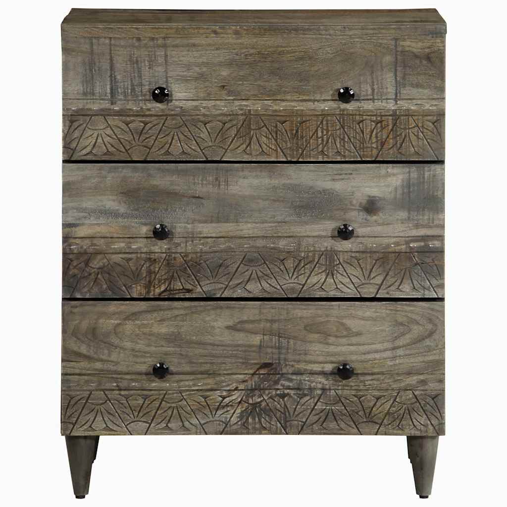 vidaXL Bufete 2 buc Gri deschis 60x33,5x75 cm Lemn masiv de mango