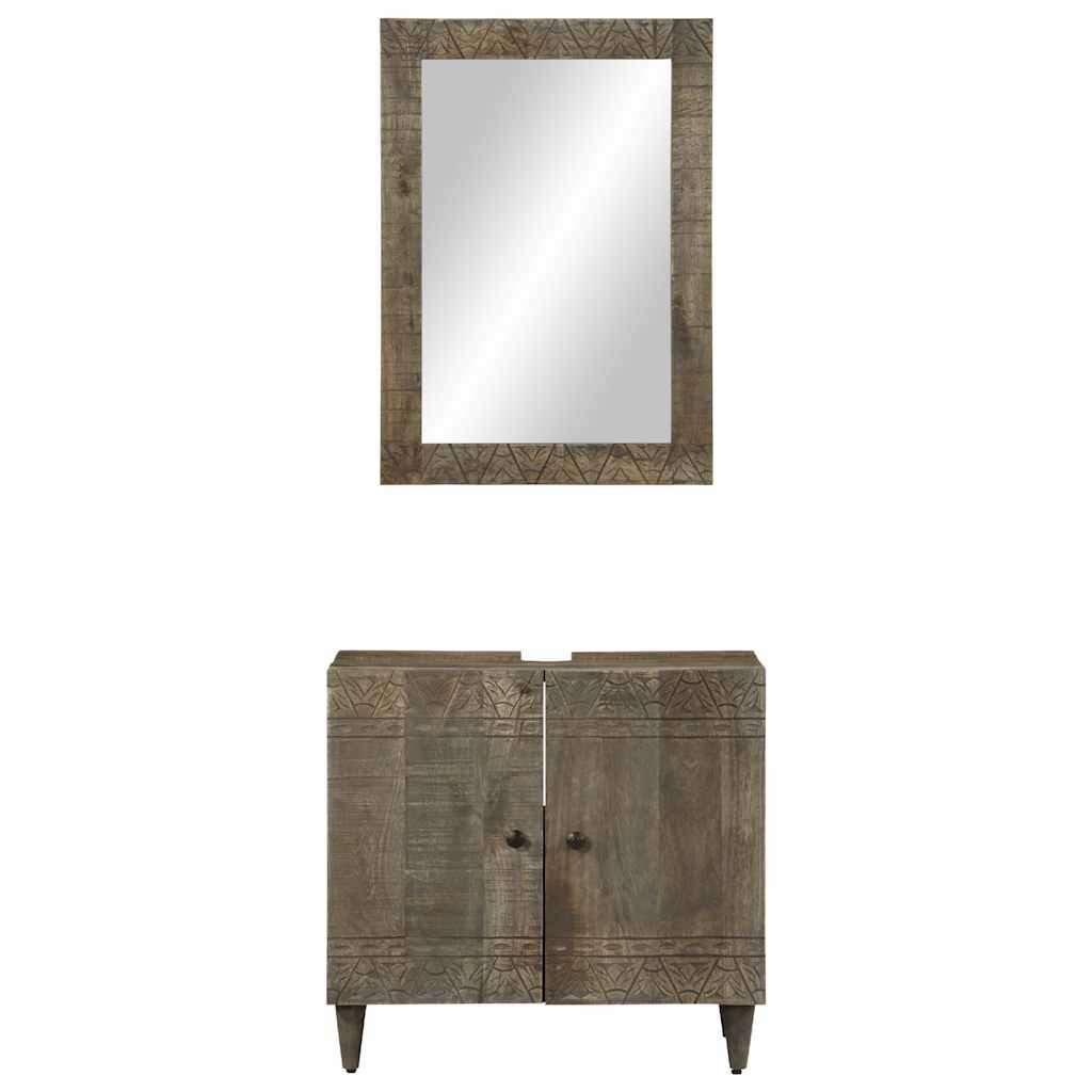 vidaXL Set mobilier de baie, 2 piese, lemn masiv de mango vidaXL Set mobilier de baie, 2 piese, lemn masiv de mango