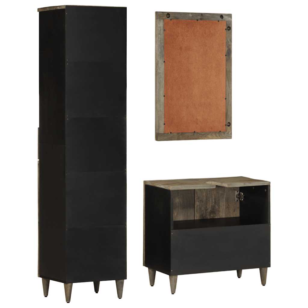 vidaXL Set mobilier de baie, 3 piese, lemn masiv de mango vidaXL Set mobilier de baie, 3 piese, lemn masiv de mango