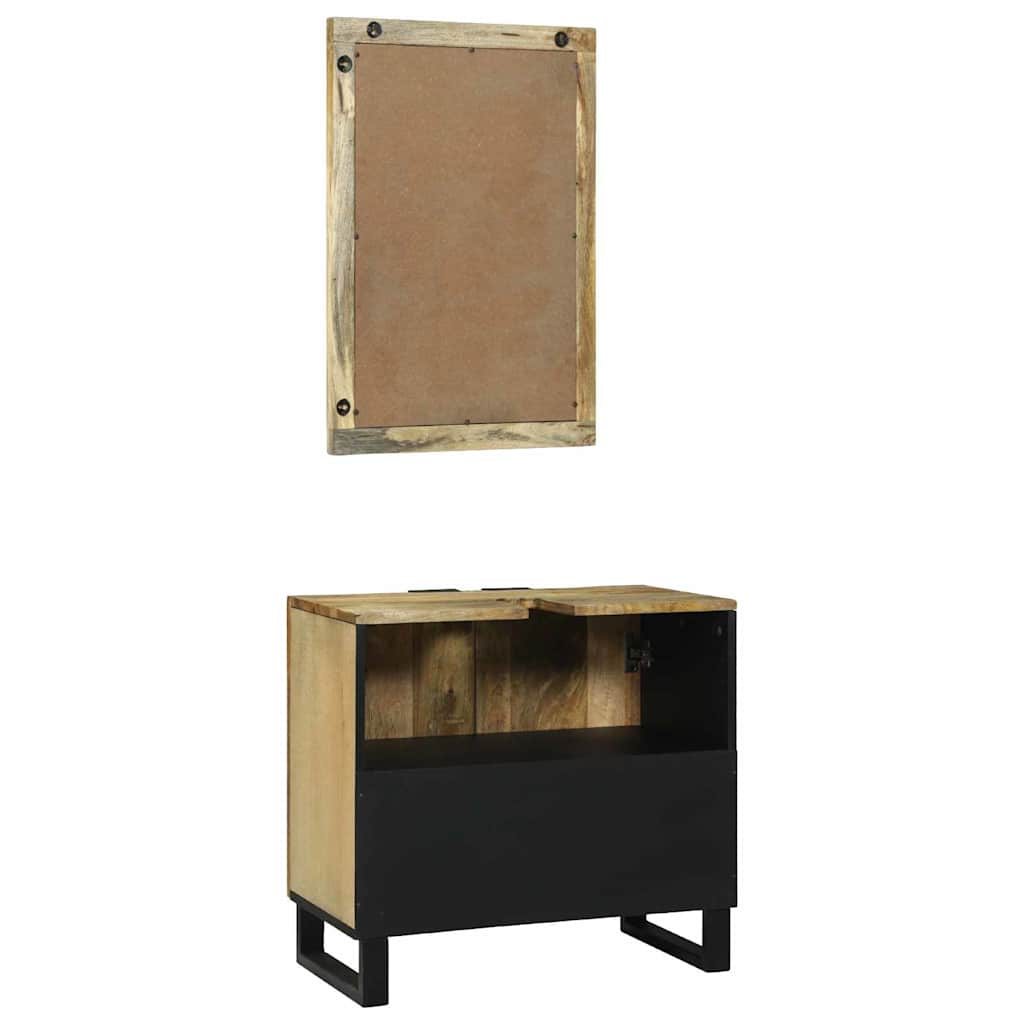 vidaXL Set de mobilier pentru baie cu raft 2 pcs Maro Lemn compozit