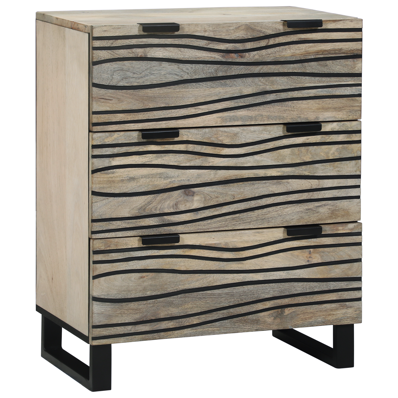 vidaXL Bufeturi 2 pcs Alb 60 x 33.5 x 75 cm Lemn masiv de mango