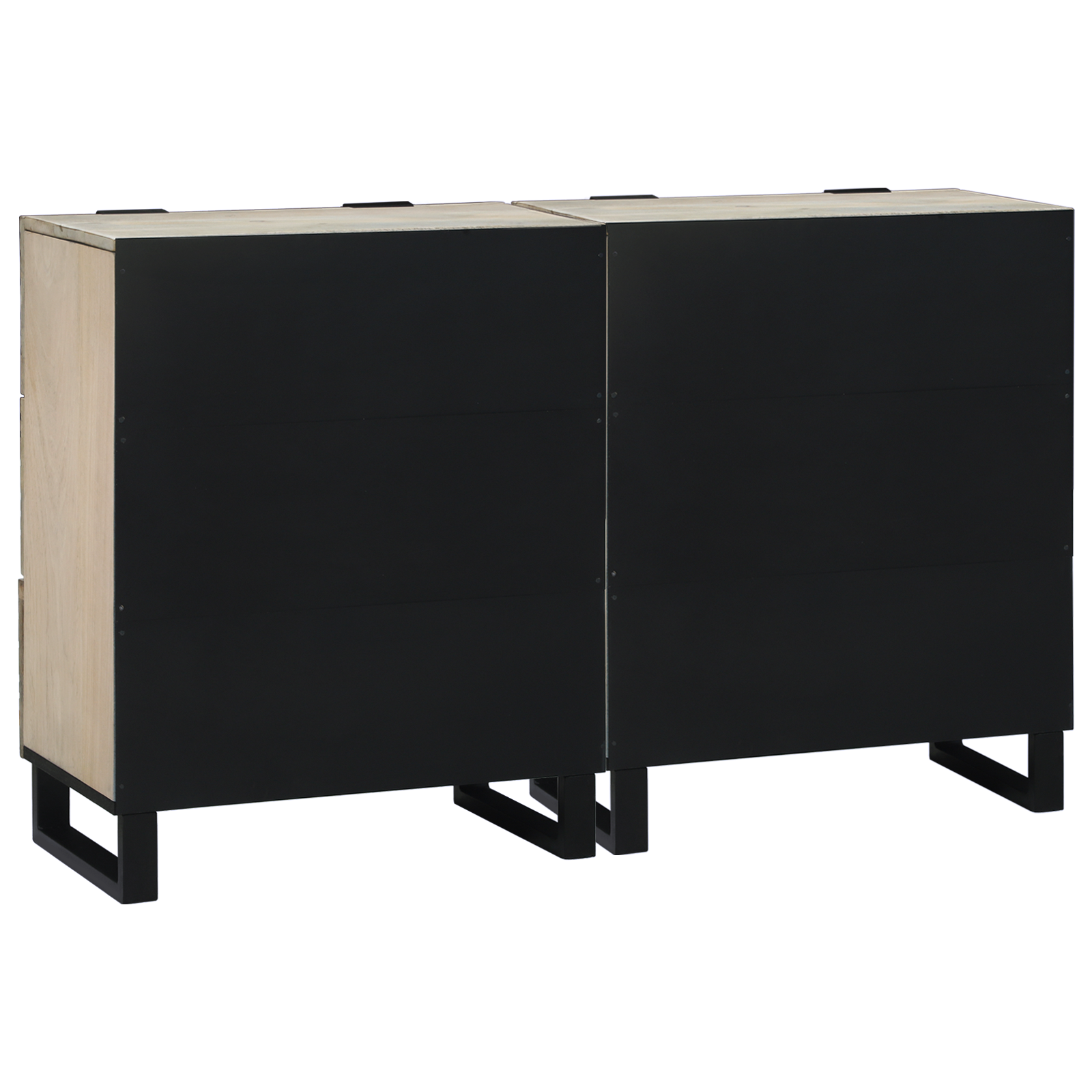 vidaXL Bufeturi 2 pcs Alb 60 x 33.5 x 75 cm Lemn masiv de mango