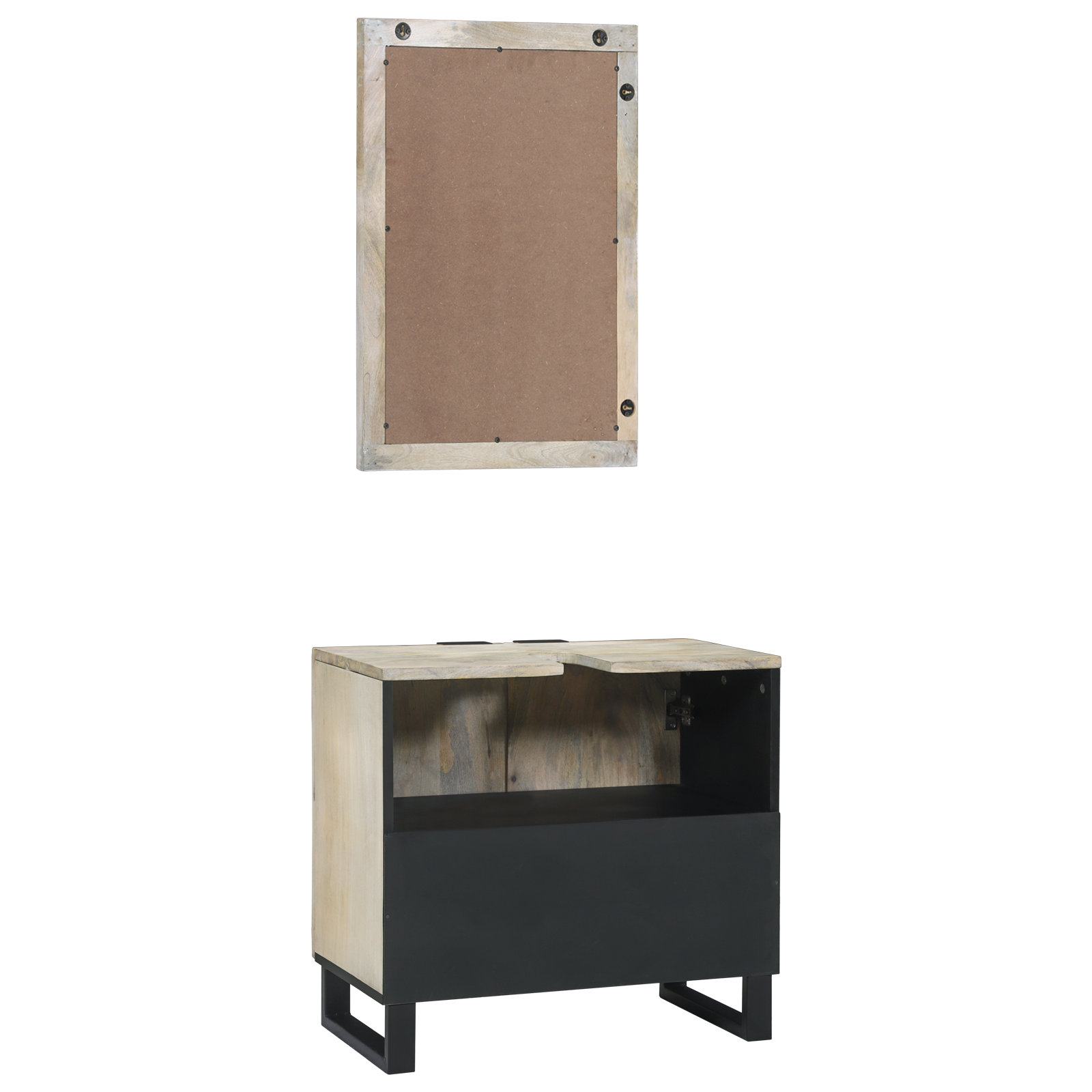 vidaXL Set de mobilier pentru baie cu raft 2 pcs Alb 62 x 33 x 58 cm vidaXL Set de mobilier pentru baie cu raft 2 pcs Alb 62 x 33 x 58 cm