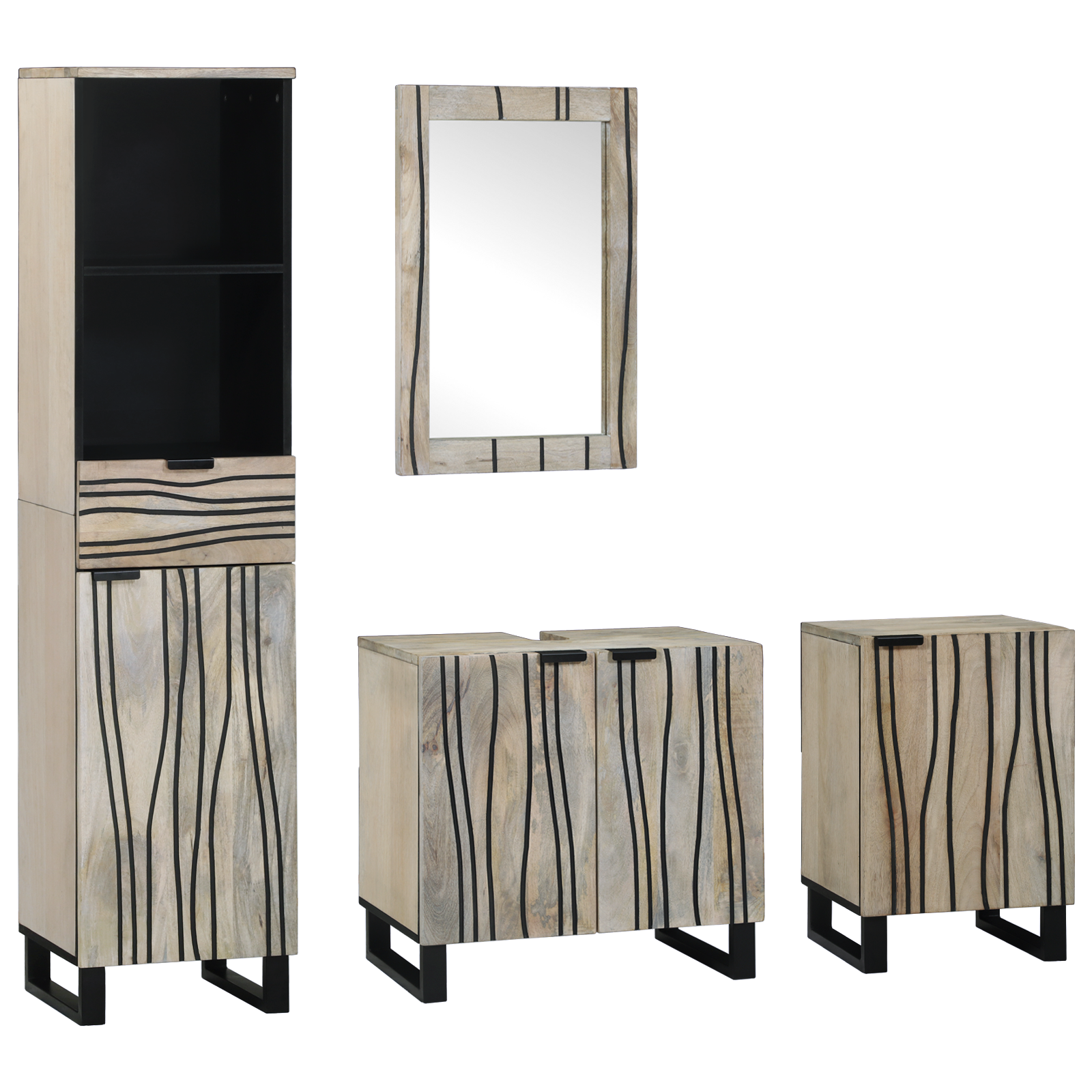 vidaXL Set de mobilier pentru baie cu sertar 4 pcs Lemn de nuc maro vidaXL Set de mobilier pentru baie cu sertar 4 pcs Lemn de nuc maro