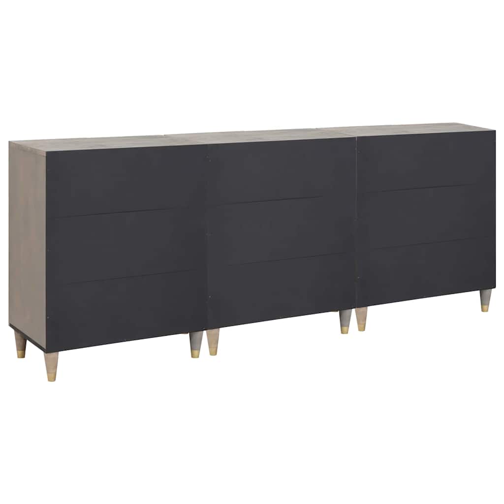 vidaXL Set dulap baie cu sertar 3 pcs Gri și Aur 180 x 33 x 75 cm