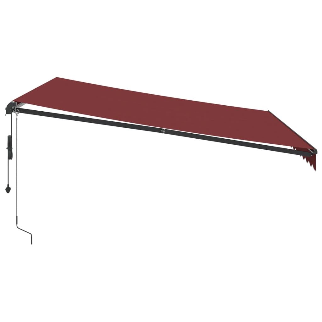 vidaXL Copertina retractabilă automat cu LED-uri, vișiniu, 400x300 cm