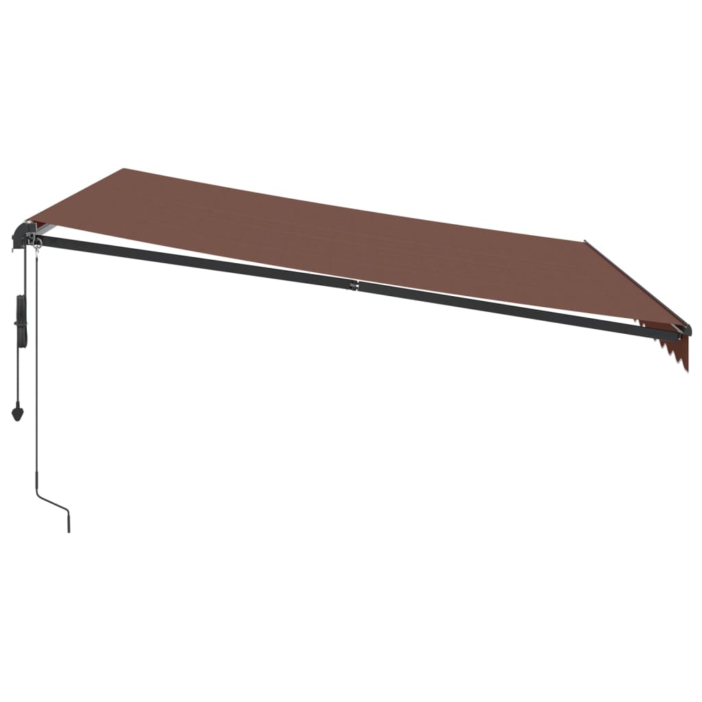 vidaXL Copertina retractabilă automat cu LED-uri, maro, 400x300 cm
