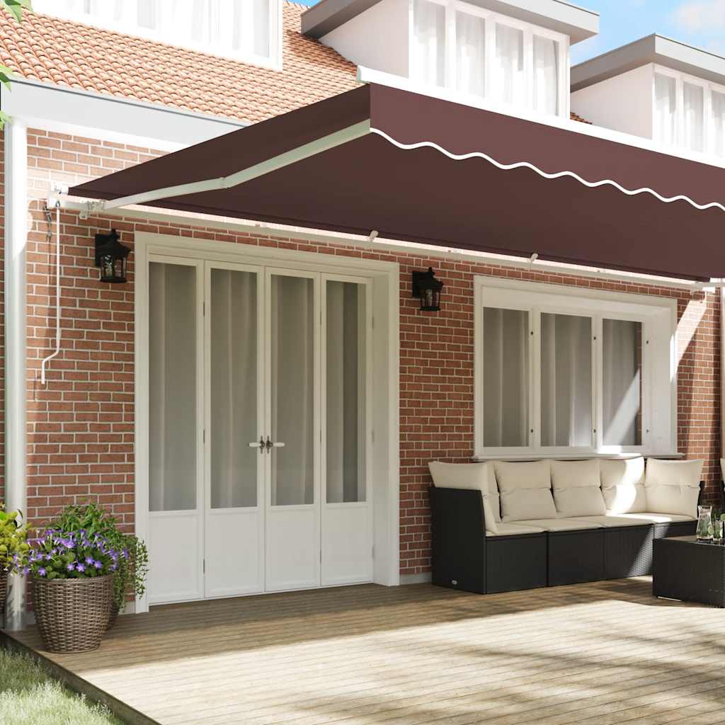 vidaXL Copertină retractabilă automat, maro, 600x300 cm