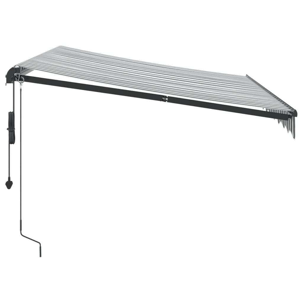 vidaXL Copertină retractabilă automat, antracit/alb, 300x250 cm