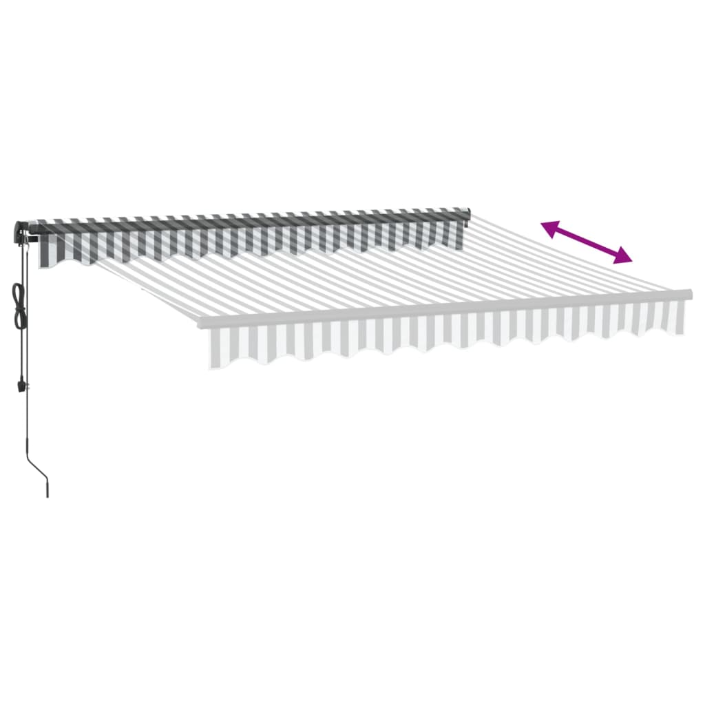 vidaXL Copertină retractabilă automat, antracit/alb, 300x250 cm