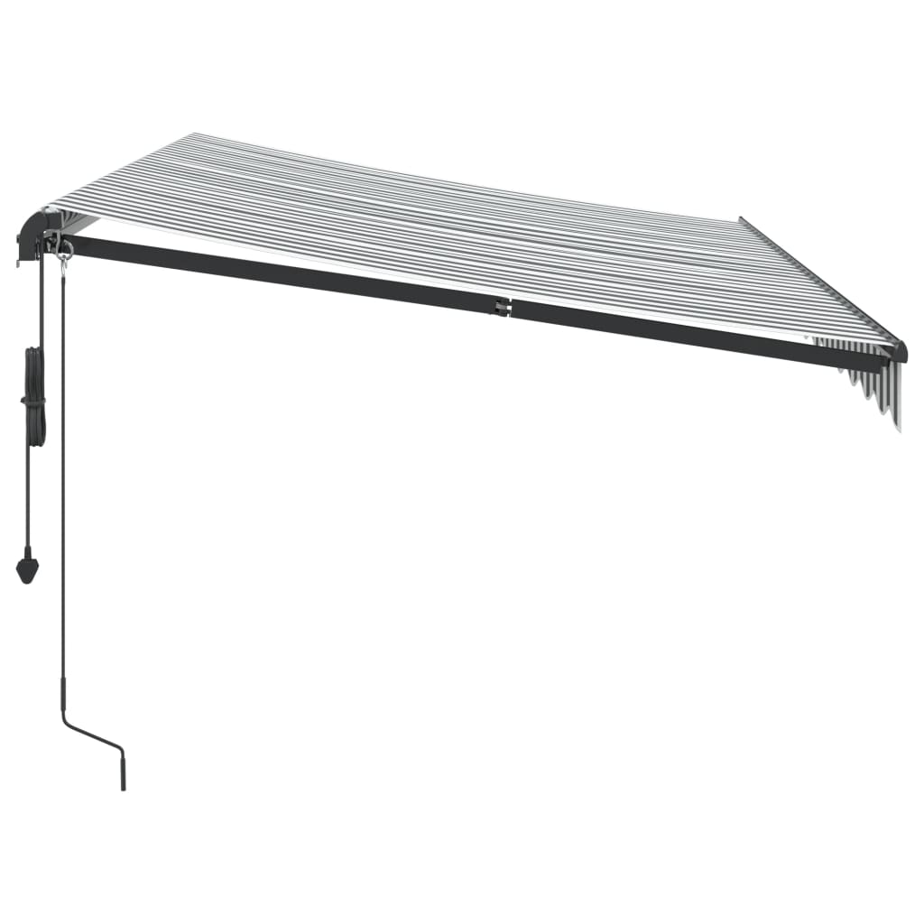 vidaXL Copertină retractabilă automat, antracit/alb, 350x250 cm