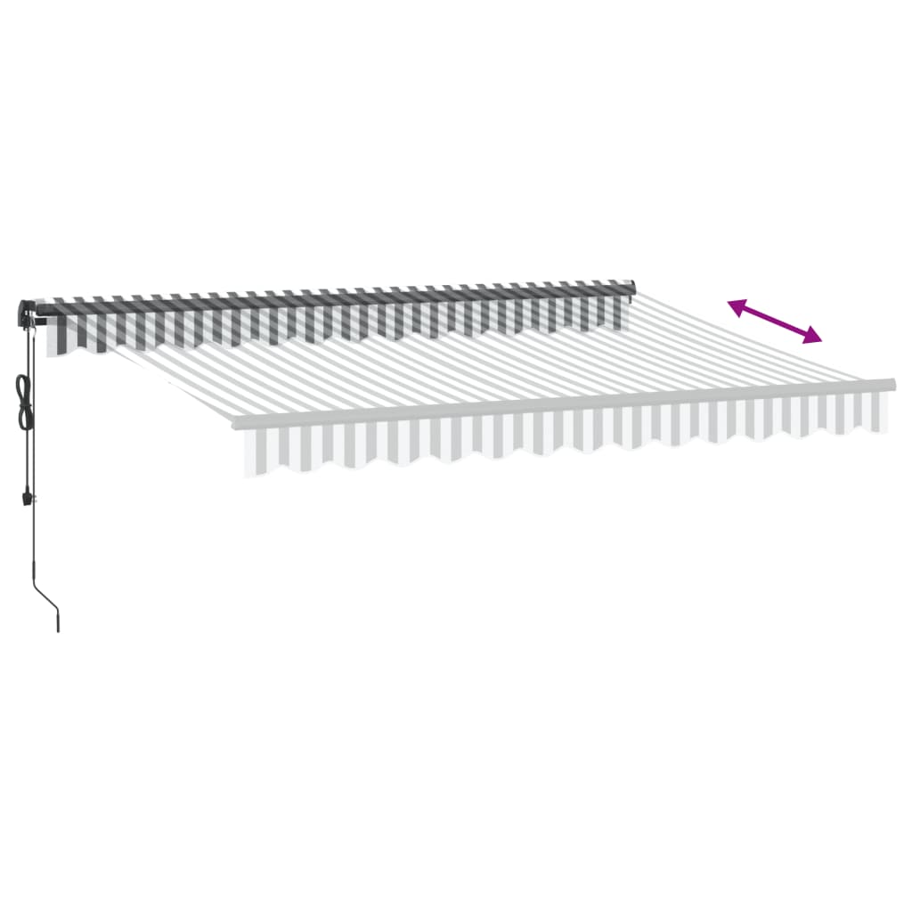 vidaXL Copertină retractabilă automat, antracit/alb, 350x250 cm