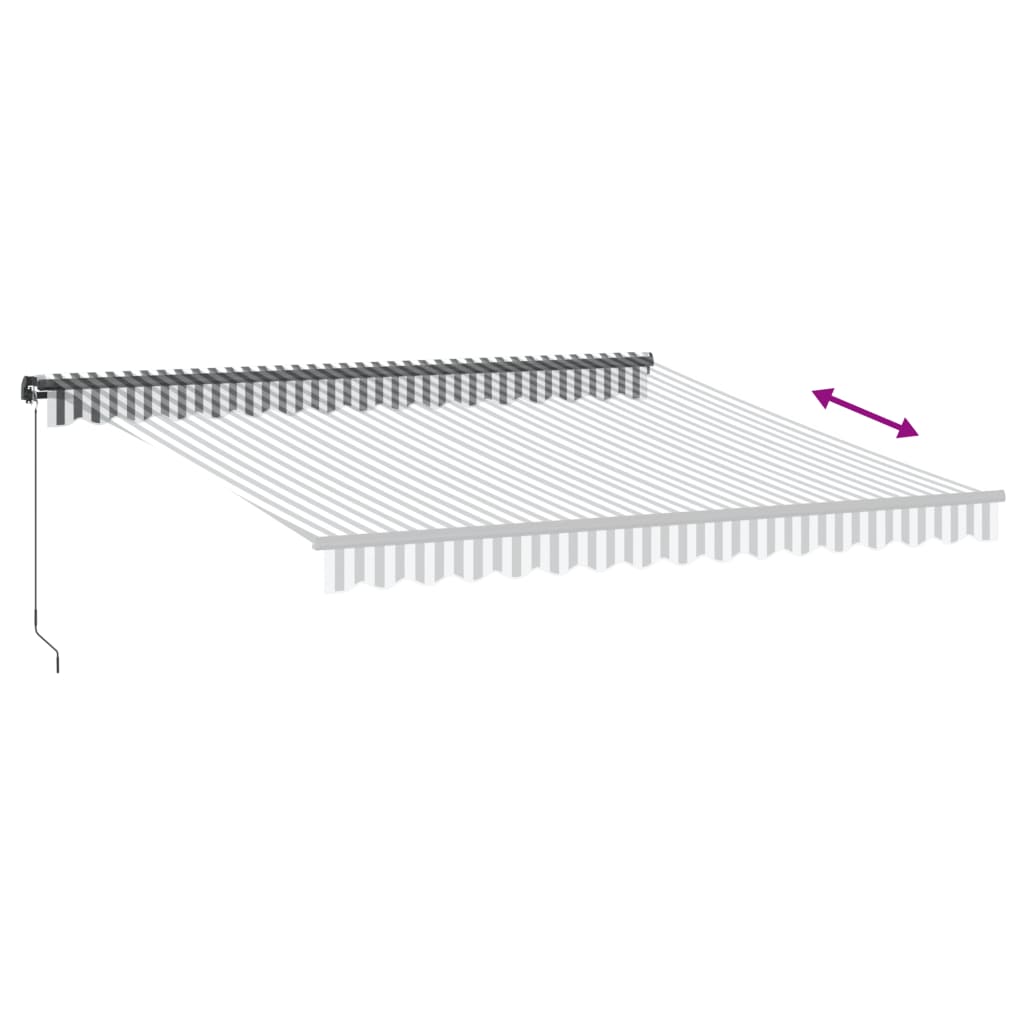 vidaXL Copertină retractabilă manual cu LED, antracit/alb, 400x300 cm