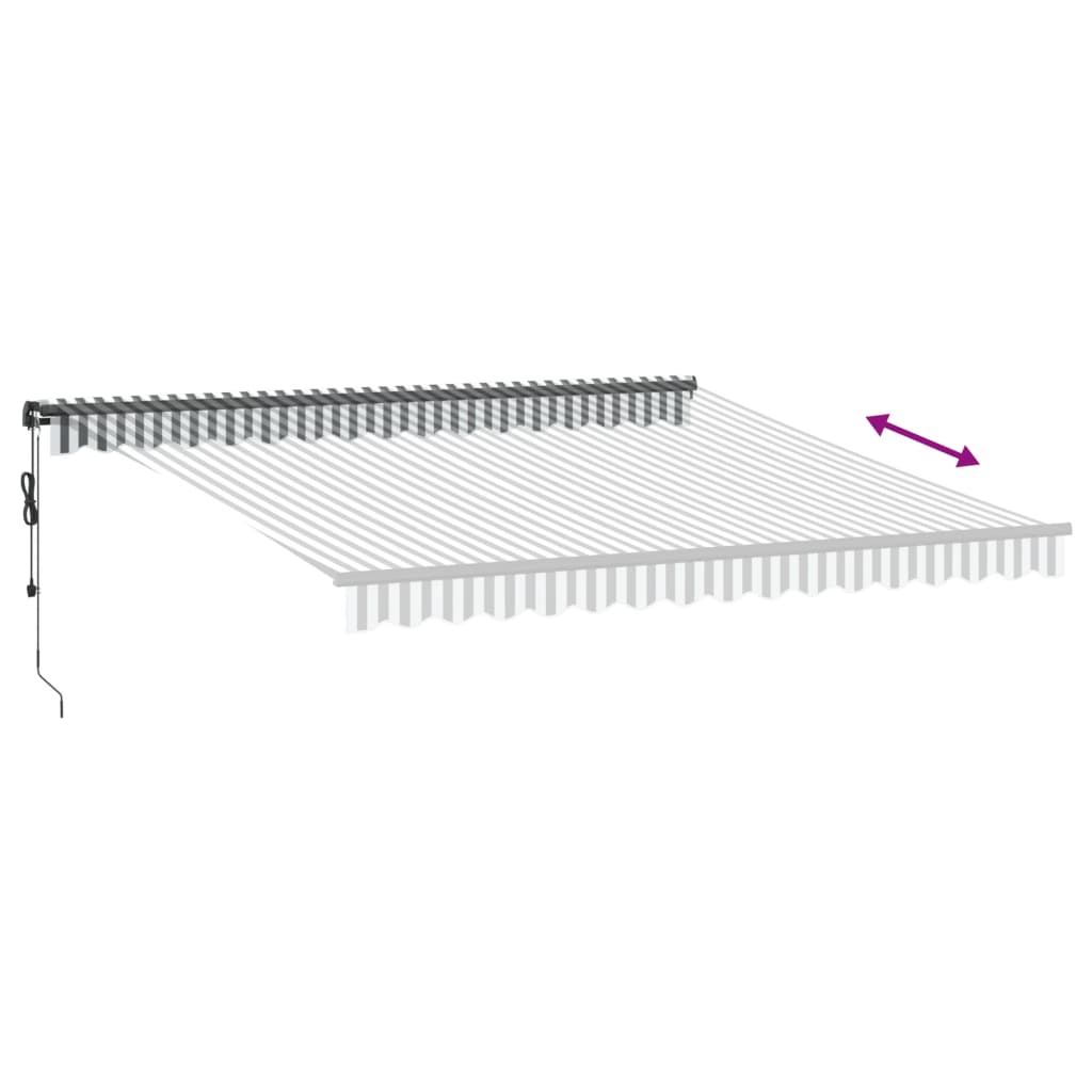 vidaXL Copertină retractabilă automat cu LED, antracit/alb, 400x300 cm