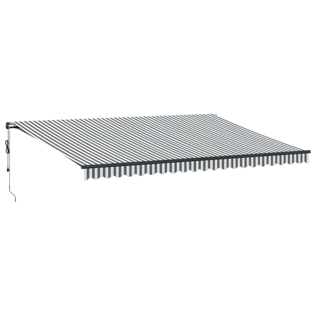 vidaXL Copertină retractabilă automat, antracit/alb, 500x300 cm