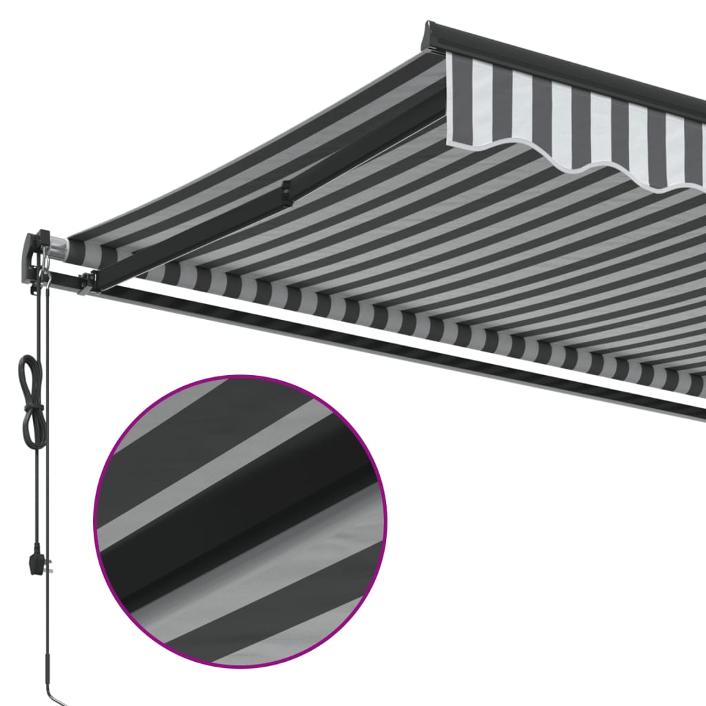 vidaXL Copertină retractabilă automat, antracit/alb, 500x300 cm