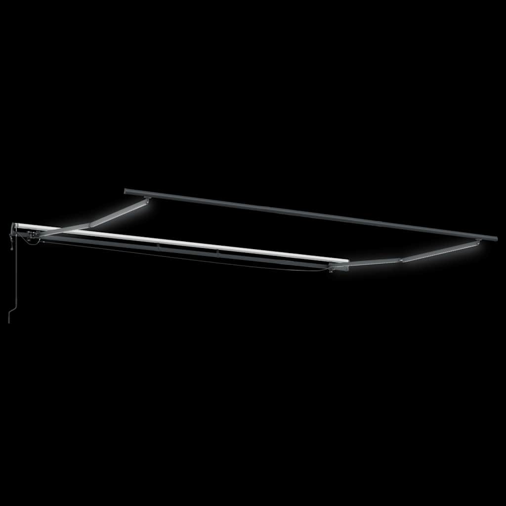 vidaXL Copertină retractabilă automat cu LED, antracit/alb, 500x300 cm