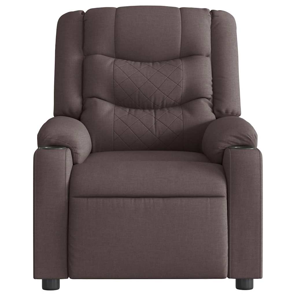 vidaXL Fotoliu rabatabil electric, maro închis, material textil