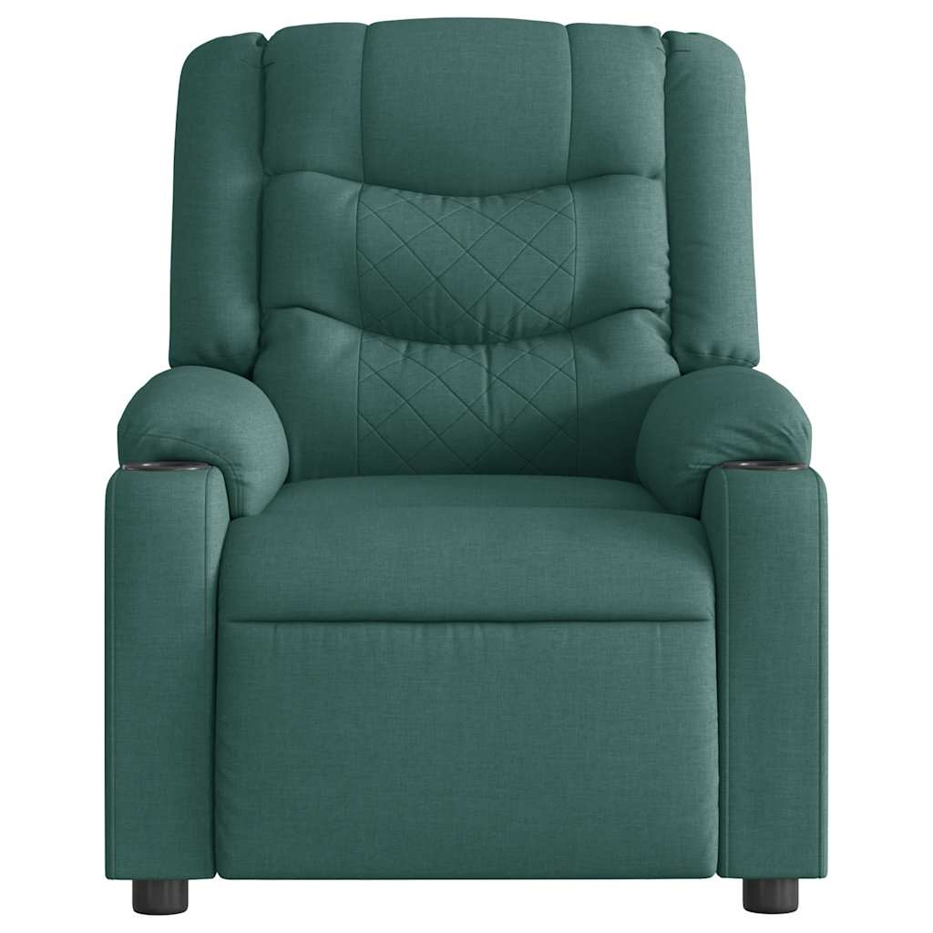 vidaXL Fotoliu rabatabil electric, verde închis, material textil vidaXL Fotoliu rabatabil electric, verde închis, material textil