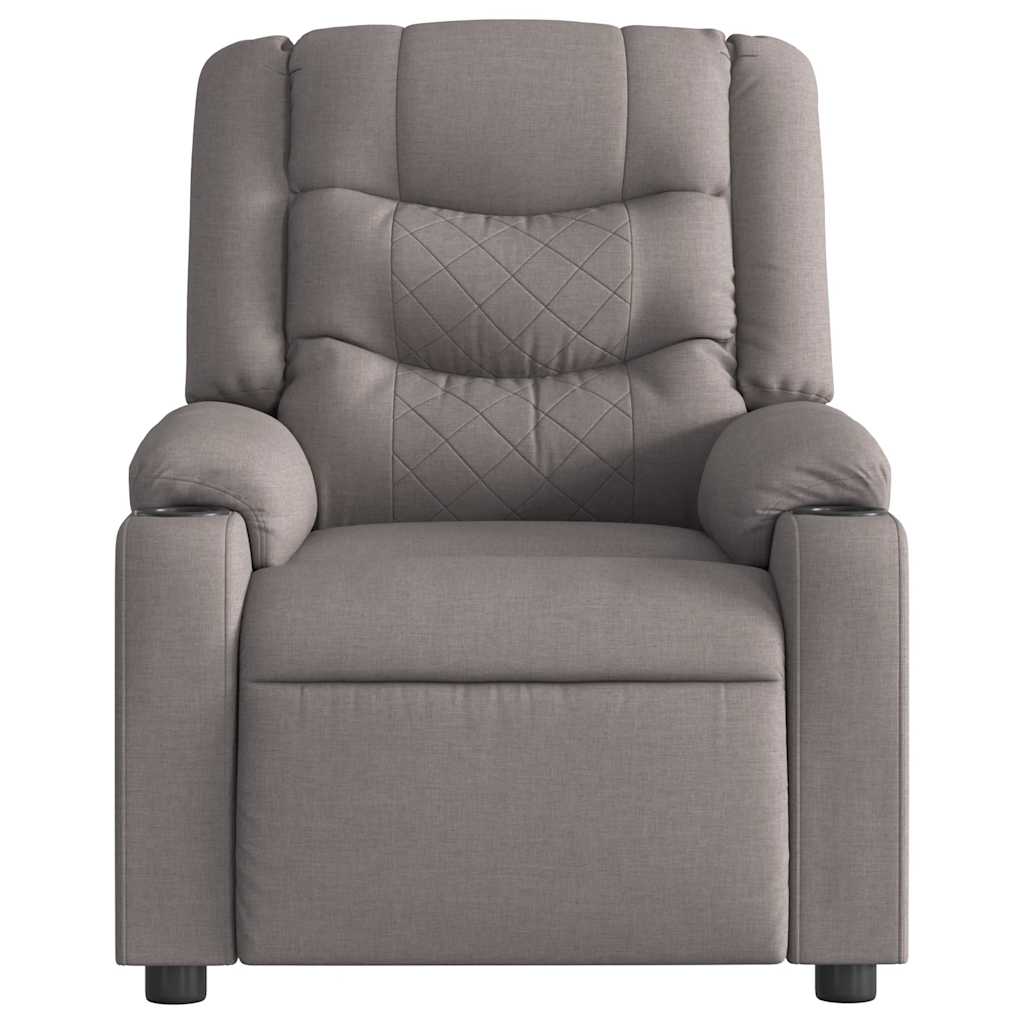 vidaXL Fotoliu rabatabil electric, gri taupe, material textil