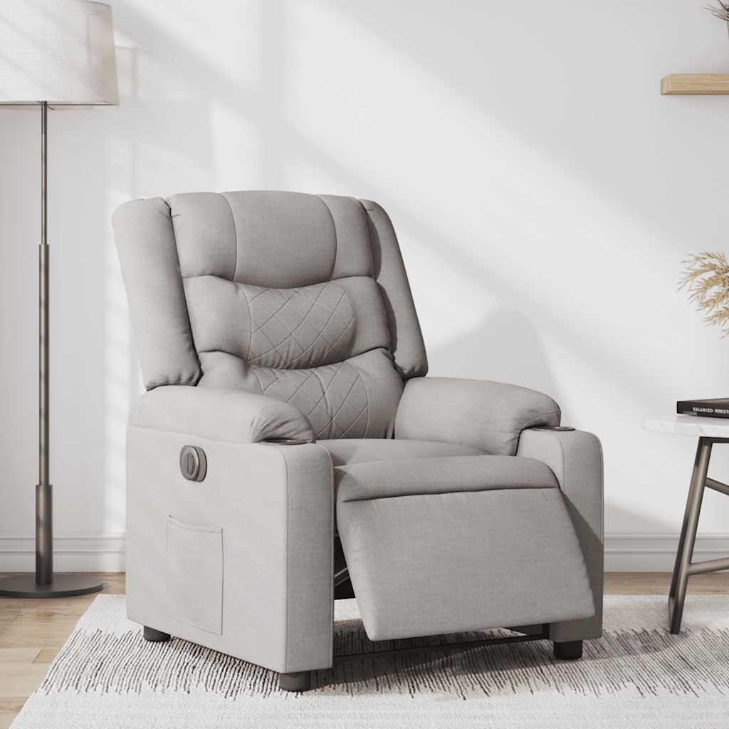 vidaXL Scaun reclinabil electric Cloud Grey Fabric vidaXL Scaun reclinabil electric Cloud Grey Fabric