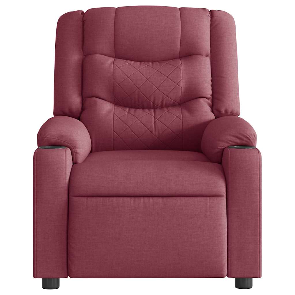 vidaXL Fotoliu electric de masaj rabatabil, roșu vin, textil vidaXL Fotoliu electric de masaj rabatabil, roșu vin, textil