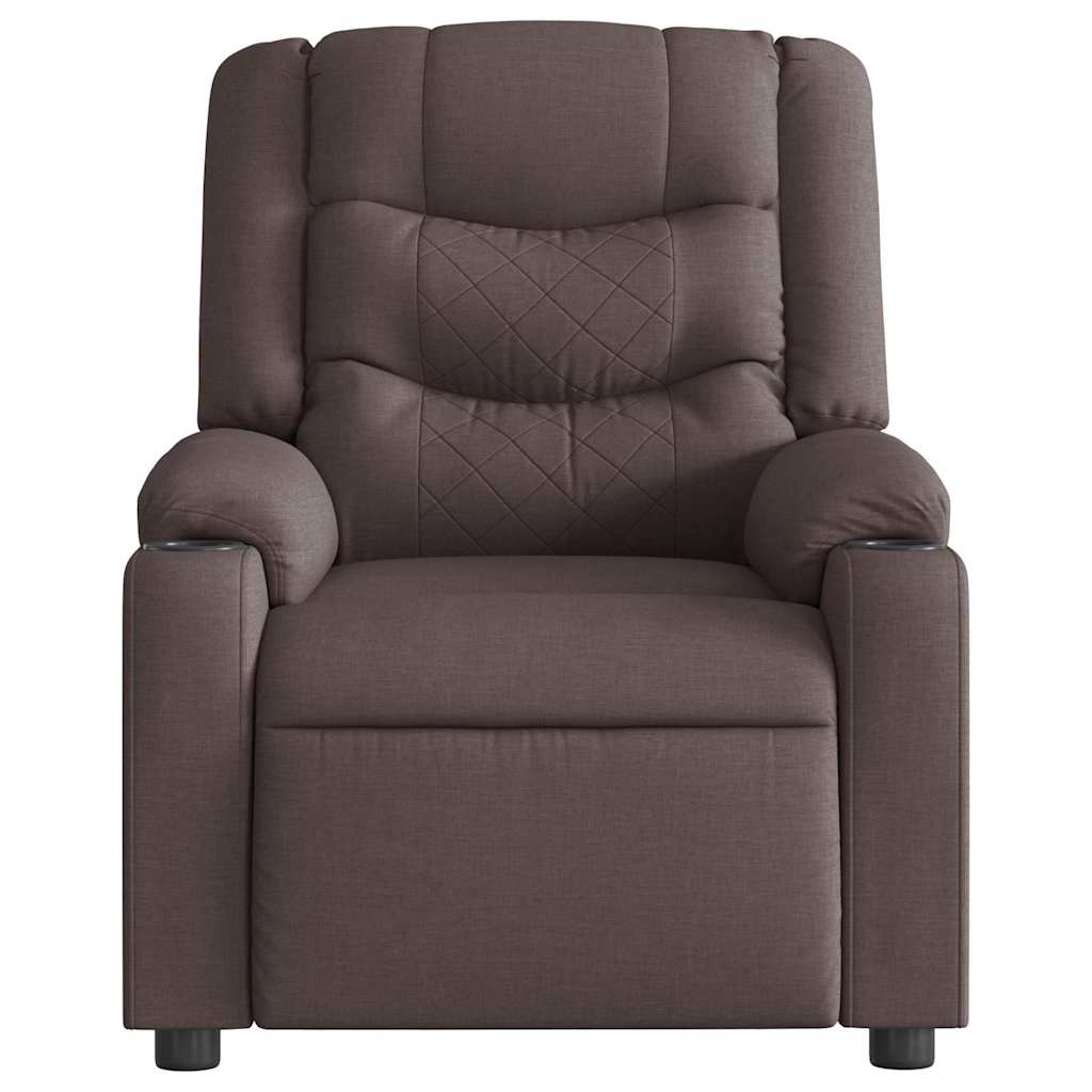 vidaXL Fotoliu electric de masaj rabatabil, maro închis, textil