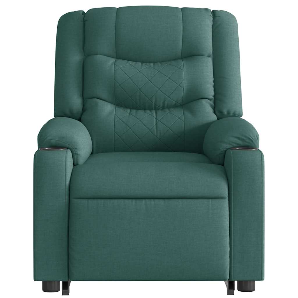 vidaXL Fotoliu rabatabil ridicare pe verticală, verde închis, textil vidaXL Fotoliu rabatabil ridicare pe verticală, verde închis, textil