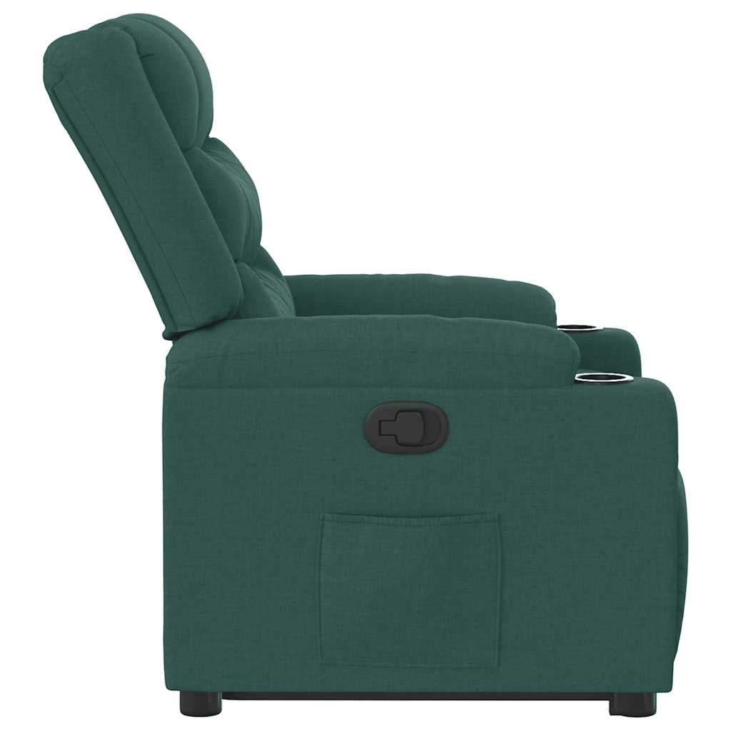 vidaXL Fotoliu rabatabil ridicare pe verticală, verde închis, textil vidaXL Fotoliu rabatabil ridicare pe verticală, verde închis, textil