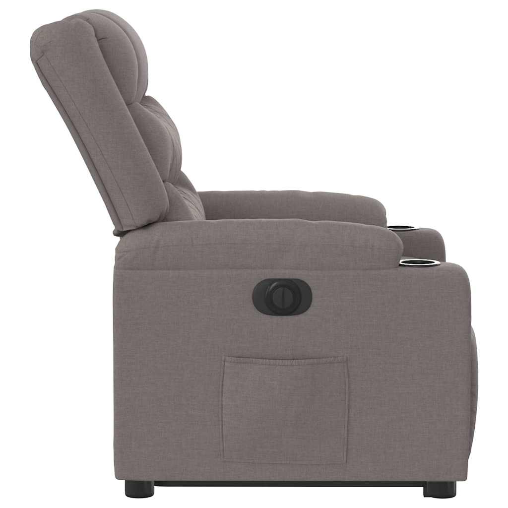 vidaXL Fotoliu electric rabatabil cu ridicare, gri taupe, textil
