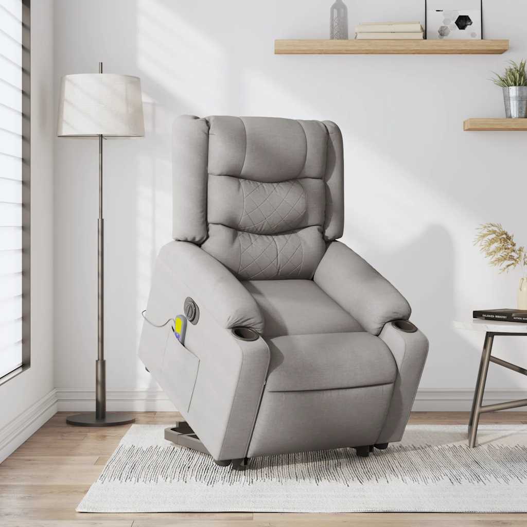 vidaXL Scaun electric pentru masaj picioare în picioare stofa gri nor