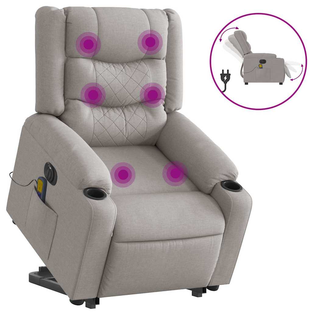 vidaXL Scaun electric pentru masaj picioare în picioare stofa gri nor