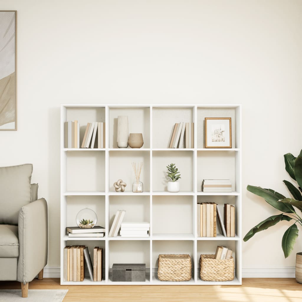 vidaXL Bibliotecă, alb, 137,5x29x137,5 cm, lemn prelucrat vidaXL Bibliotecă, alb, 137,5x29x137,5 cm, lemn prelucrat
