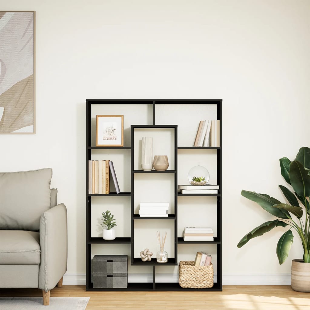 vidaXL Bibliotecă, negru, 102x29x143 cm, lemn prelucrat vidaXL Bibliotecă, negru, 102x29x143 cm, lemn prelucrat
