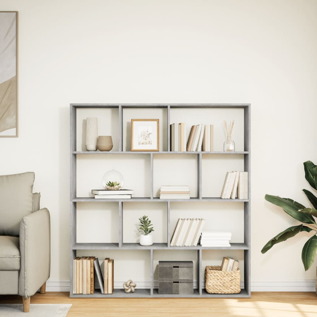 vidaXL Bibliotecă, gri beton, 132x29x141,5 cm, lemn prelucrat vidaXL Bibliotecă, gri beton, 132x29x141,5 cm, lemn prelucrat