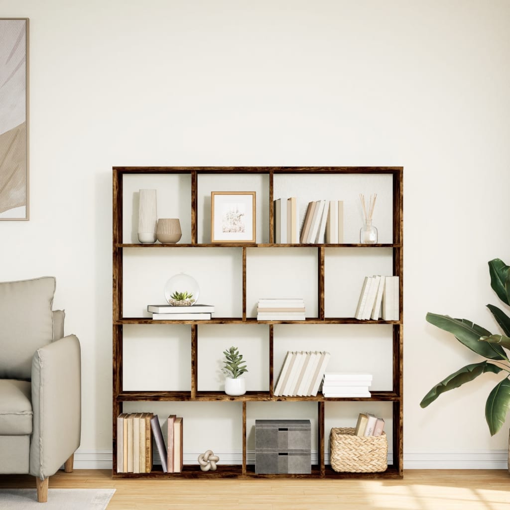 vidaXL Bibliotecă, stejar fumuriu, 132x29x141,5 cm, lemn prelucrat vidaXL Bibliotecă, stejar fumuriu, 132x29x141,5 cm, lemn prelucrat