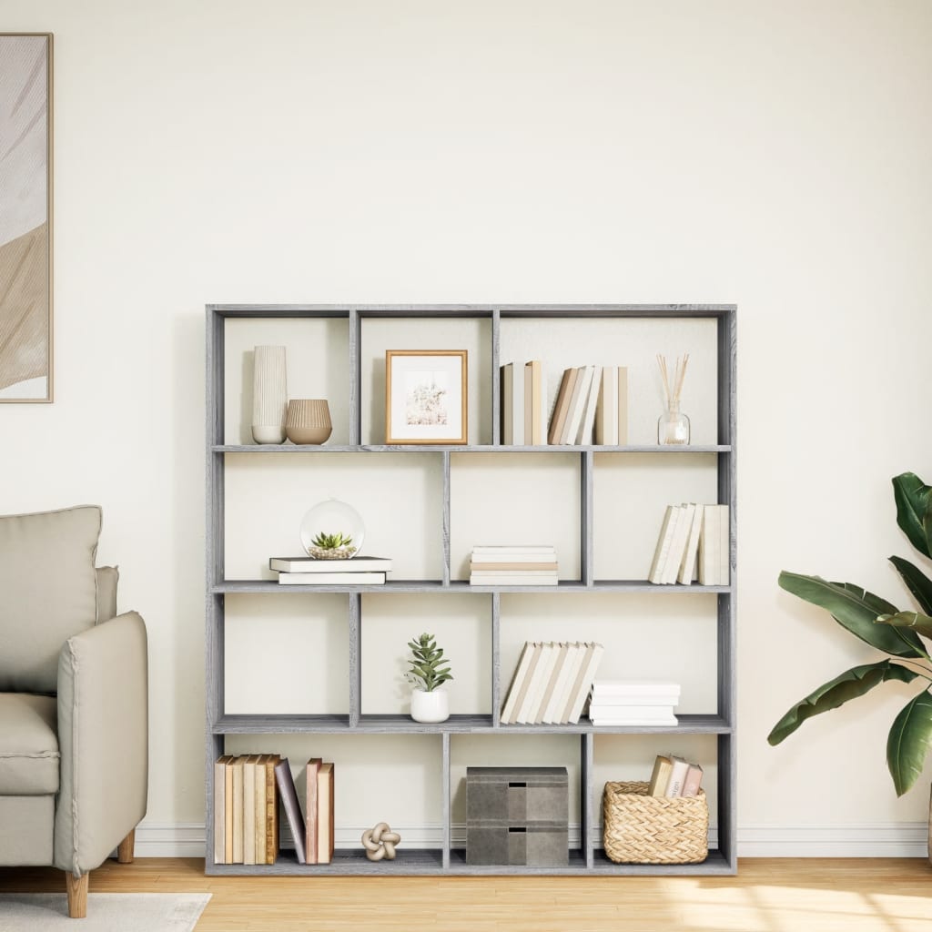 vidaXL Bibliotecă, gri sonoma, 132x29x141,5 cm, lemn prelucrat vidaXL Bibliotecă, gri sonoma, 132x29x141,5 cm, lemn prelucrat