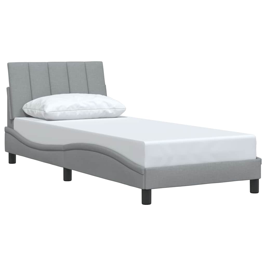 vidaXL Cadru de pat fără saltea, gri deschis, 80x200 cm, textil