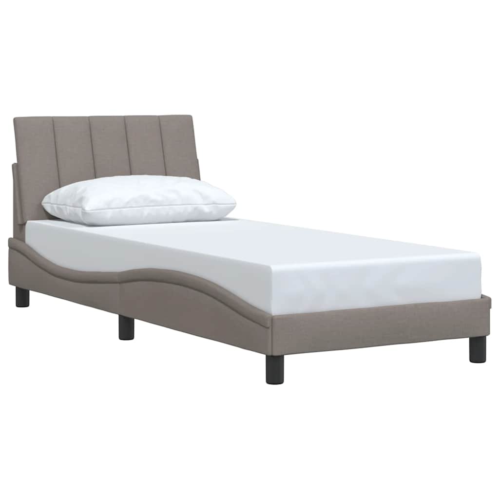 vidaXL Cadru de pat fără saltea Taupe 90x190 cm Stofa