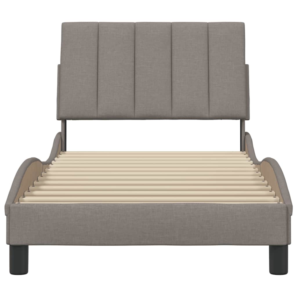 vidaXL Cadru de pat fără saltea Taupe 90x190 cm Stofa